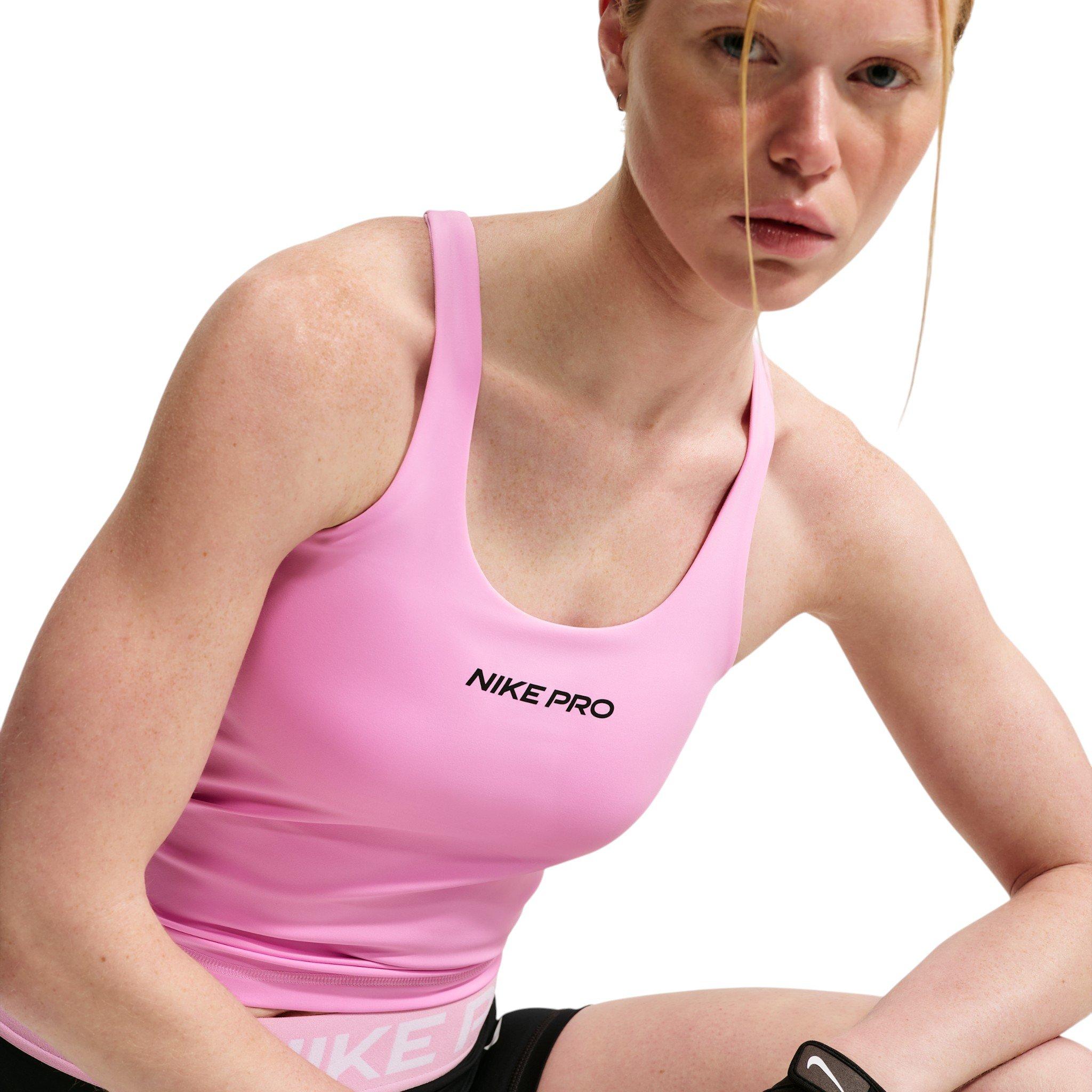 Nike Women's Pro Sculpt Med-Support Padded Sports Bra Tank - Pink - PINK